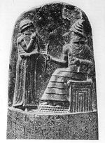 The upper part of the stele of Hammurabi's code of laws