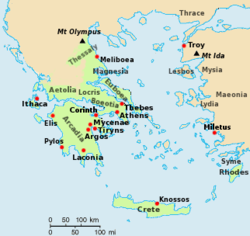 Map of Homeric Greece