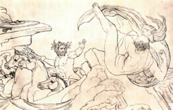 Poseidon smites Ajax the Lesser by Genelli Bonaventura (1798–1868)