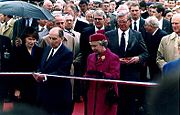 Opening of the Channel Tunnel by Queen Elizabeth II and French President François Mitterrand.