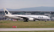 Pakistan International (PIA) 777-200ER taxing in Frankfurt International Airport.