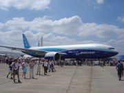 The 777-200LR WorldLiner, presented at the Paris Air Show 2005.