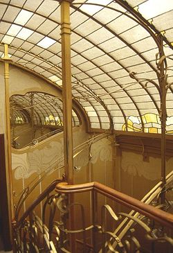 Staircase of the House of Victor Horta, one of the finest examples of Art Nouveau architecture.