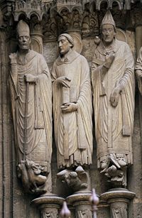 Jamb statues of Saints Martin, Jerome, and Gregory