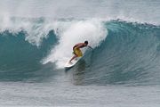 A surfer in Oahu