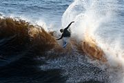 A surfer at Santa Cruz, California