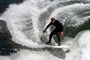 A surfer in Santa Cruz, California