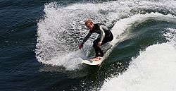 A surfer in Santa Cruz, California