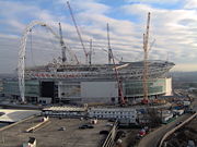Construction of the new Wembley, looking east, taken January 2006