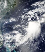 Tropical Storm Franklin, an example of a strongly sheared tropical cyclone in the Atlantic Basin during 2005