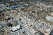 Damage to Long Beach, Mississippi following Hurricane Katrina