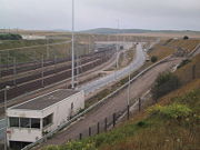 Train entering the Channel Tunnel from France
