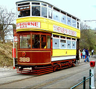 A 1925 vintage British tram, a common sight until the 1950s