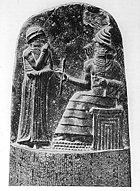 The upper part of the stela of Hammurabi's code of laws