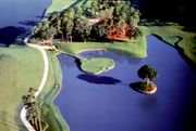 The famous 17th hole of the TPC at Sawgrass Stadium Course.
