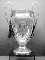 The UEFA Champions League trophy, nicknamed "the big-ears cup".