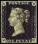 The Penny Black, the world's first postage stamp