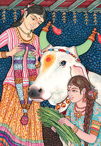 In Hinduism, the cow is a symbol of wealth, strength, abundance, selfless giving and a full Earthly life.