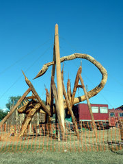 An example of the many sculptures and other artwork displayed across the site