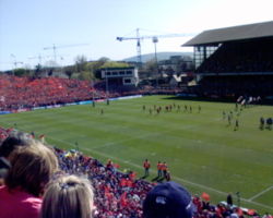 Lansdowne Road, the home of Irish rugby, seen here during a Munster-Leinster game.