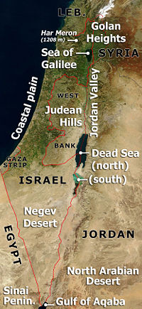 Principal geographical features of Israel and south-eastern Mediterranean region