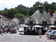Dunster Yarn Market (a covered market for the sale of local cloth, built in 1609) and Dunster Castle, Exmoor