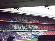 Card display at Ibrox to welcome Paul Le Guen.