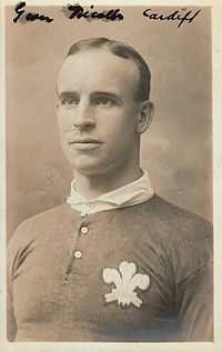 International Rugby Hall of Fame inductee Gwyn Nicholls who played 24 Tests for Wales between 1896 and 1906.