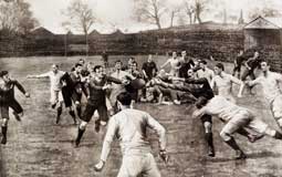 England versus New Zealand's Original All Blacks in 1905; the All Blacks won 15–0.