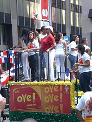 A photo of the Dominican Day Parade in New York City, a major location of emigration of Dominicans