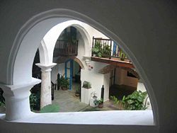 The courtyard of one of the free museums in Havana, the 'Casa de Simón Bolívar'
