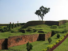 Ruins of the ancient Buddhist monastery in Mahasthangarh, Bogra.