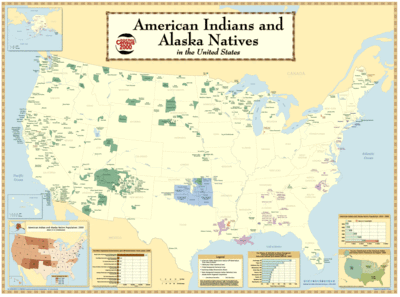 This Census Bureau map depicts the locations of Native Americans in the United States as of 2000.