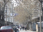 A hutong in eastern Beijing near Dongsishitiao. In this March 2003 photo the left side was still standing, but it has since given way to new construction.