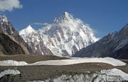 K2, at 8,611 metres (28,251 ft), is the second highest peak in the world.
