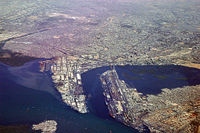 Karachi port and harbour aerial view