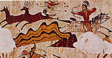 Tomb mural of Goguryeo, one of the three kingdoms of Korea.