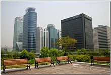 Yeouido, an important financial center located in Seoul.