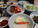 Various kimchi and banchan