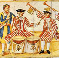 Although by the early 19th century, timpani were most commonly found in orchestras, ceremonial trumpet and timpani ensembles still existed.