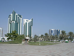 Buildings near the Doha Corniche