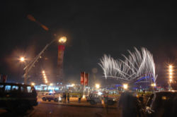View of the Sports City during the 2006 Asian Games Opening Ceremony