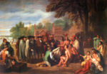 Penn and Indians with treaty under the elm