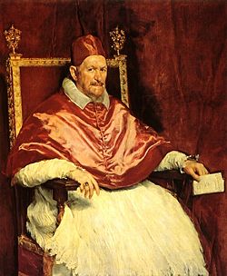 Pope Innocent X, on whose orders the city of Castro was destroyed on September 2, 1649.  Portrait by Diego Velázquez.