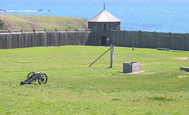 Fort Ross, an early 19th century outpost of the Russian-American Company in California.