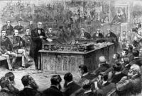 Gladstone speaking during a Commons debate on Irish Home Rule on 8 April 1886.