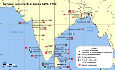 European settlements in India.