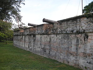 The British constructed fortified military settlements, such as Fort Cornwallis, in Penang.