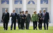 Chancellor Angela Merkel hosting the G8 summit in Heiligendamm.