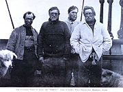 The South Pole Party (left to right): Wild, Shackleton, Marshall and Adams